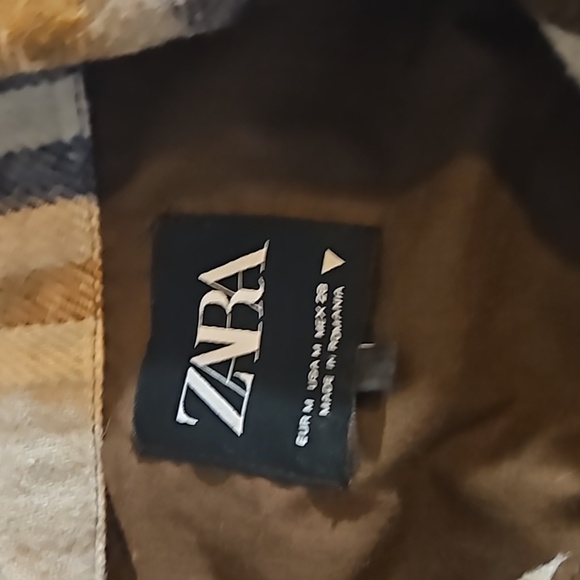 Zara women's medium long plaid cottagecore 90s Y2K grandma style over shirt - Picture 5 of 8